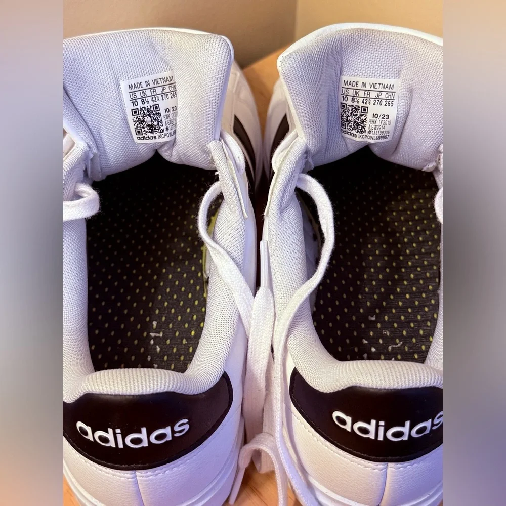 Adidas White Black Stripe Sneakers Women’s Size 10 – Clean, Gently Worn - Picture 7 of 9